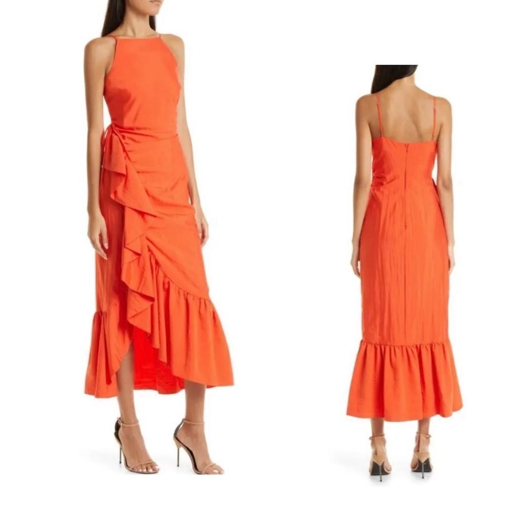 Cinq à Sept Neena Ruffle Midi Dress size 12 $425